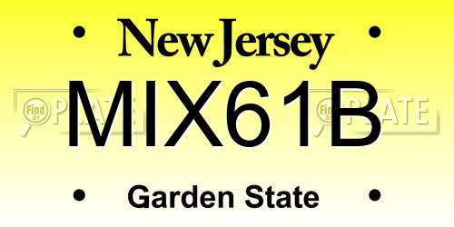 MIX61B New Jersey License Plate