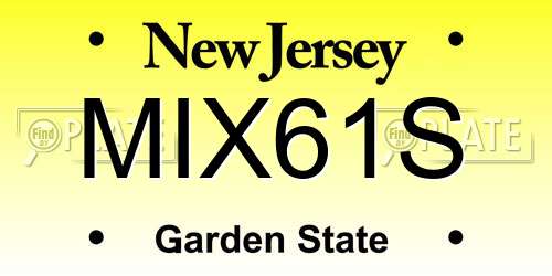 MIX61S New Jersey License Plate
