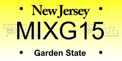 MIXG15 New Jersey License Plate