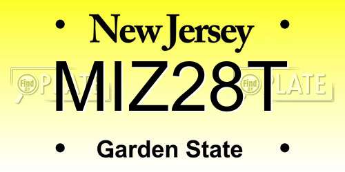 MIZ28T New Jersey License Plate