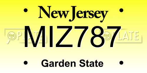 MIZ787 New Jersey License Plate