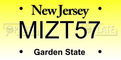 MIZT57 New Jersey License Plate