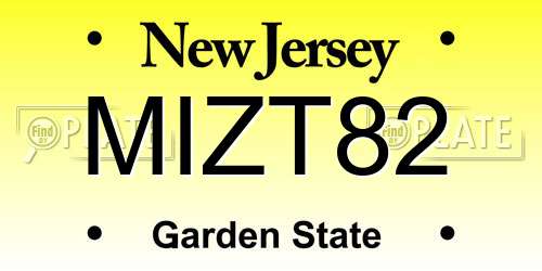 MIZT82 New Jersey License Plate