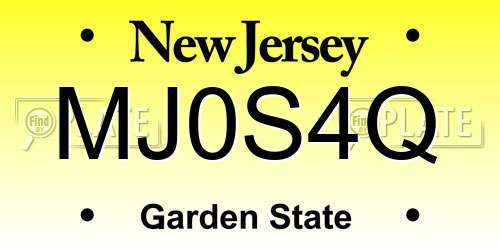 MJ0S4Q New Jersey License Plate