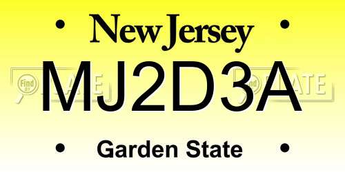 MJ2D3A New Jersey License Plate
