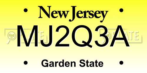 MJ2Q3A New Jersey License Plate