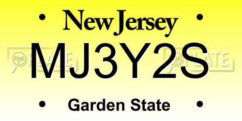 MJ3Y2S New Jersey License Plate