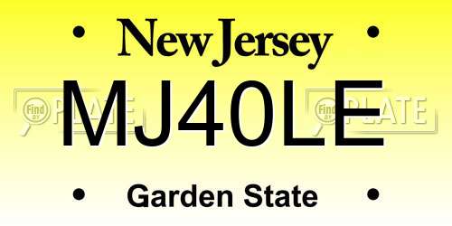 MJ40LE New Jersey License Plate