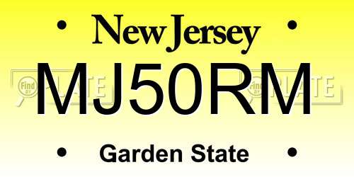 MJ50RM New Jersey License Plate