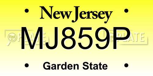 MJ859P New Jersey License Plate