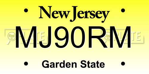 MJ90RM New Jersey License Plate