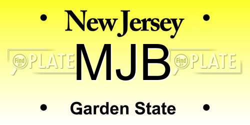 MJB New Jersey License Plate