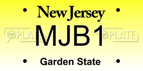 MJB1 New Jersey License Plate