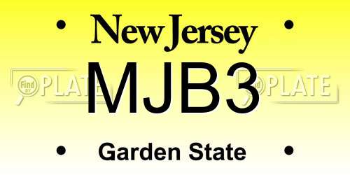 MJB3 New Jersey License Plate