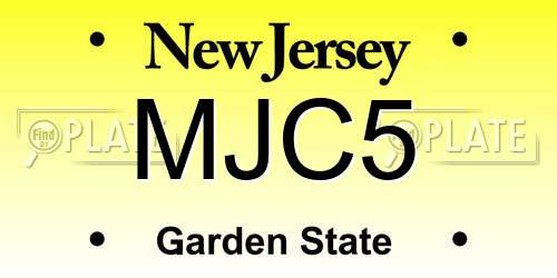 MJC5 New Jersey License Plate