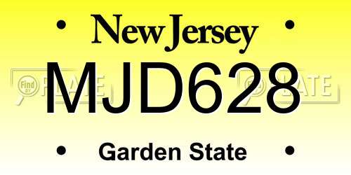 MJD628 New Jersey License Plate