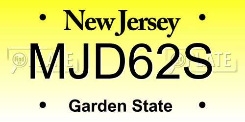 MJD62S New Jersey License Plate