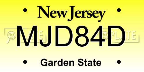 MJD84D New Jersey License Plate