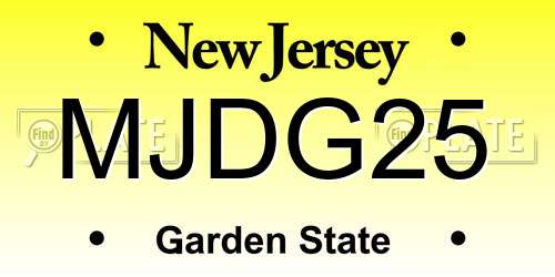 MJDG25 New Jersey License Plate
