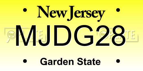 MJDG28 New Jersey License Plate