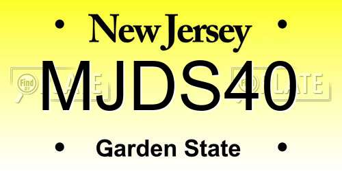 MJDS40 New Jersey License Plate