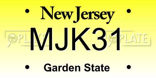 MJK31 New Jersey License Plate