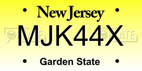 MJK44X New Jersey License Plate