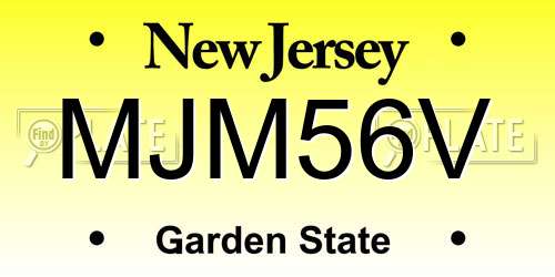 MJM56V New Jersey License Plate