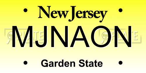 MJNAON New Jersey License Plate