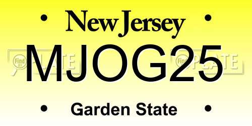 MJOG25 New Jersey License Plate