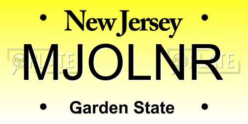 MJOLNR New Jersey License Plate