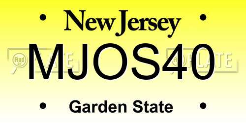 MJOS40 New Jersey License Plate