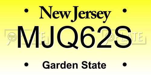 MJQ62S New Jersey License Plate