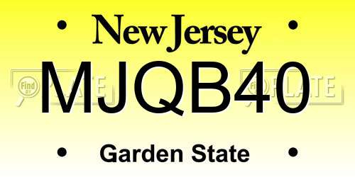 MJQB40 New Jersey License Plate