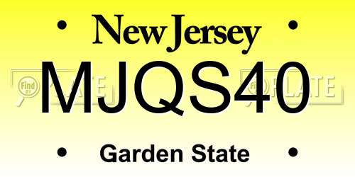 MJQS40 New Jersey License Plate