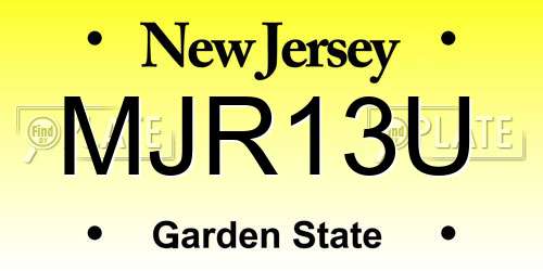 MJR13U New Jersey License Plate