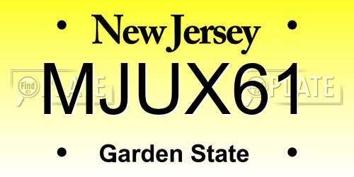MJUX61 New Jersey License Plate