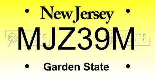 MJZ39M New Jersey License Plate