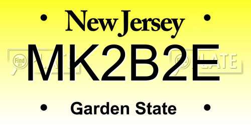 MK2B2E New Jersey License Plate