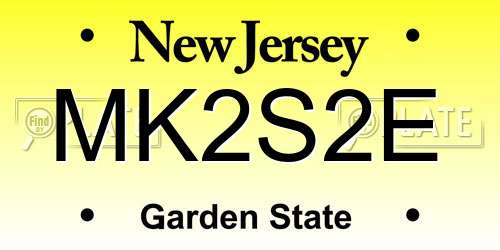 MK2S2E New Jersey License Plate