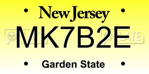 MK7B2E New Jersey License Plate