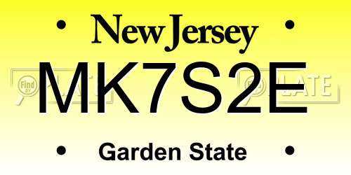 MK7S2E New Jersey License Plate