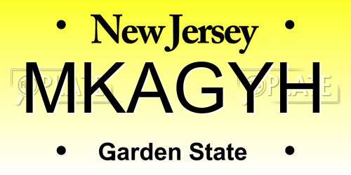 MKAGYH New Jersey License Plate