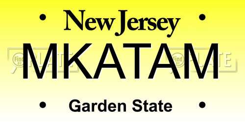 MKATAM New Jersey License Plate