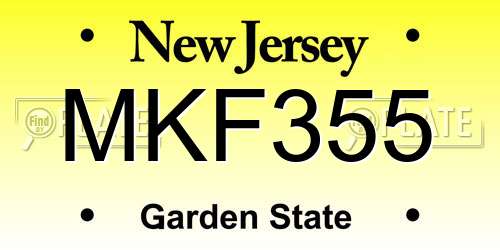 MKF355 New Jersey License Plate