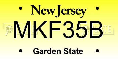 MKF35B New Jersey License Plate