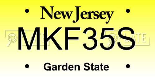 MKF35S New Jersey License Plate