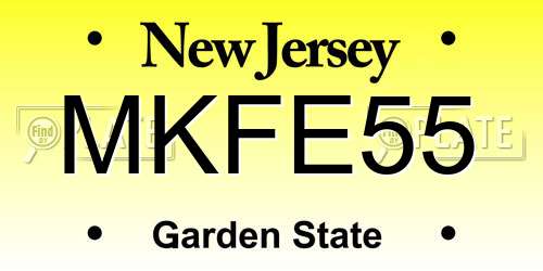 MKFE55 New Jersey License Plate