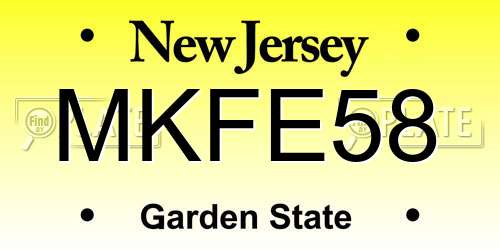 MKFE58 New Jersey License Plate