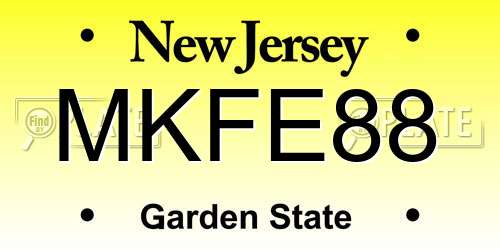 MKFE88 New Jersey License Plate
